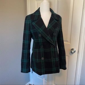 Old Navy Plaid Peacoat, XS